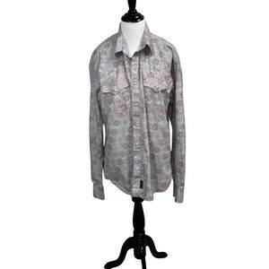 Wrangler Retro Men's L Large Western Button Down Shirt Pearl Snap Buttons